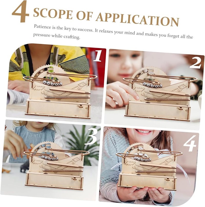 لعبة أحجية متاهة الرخام الخشبية لعبة خرز تعليمية للعلوم والتكنولوجيا والهندسة والرياضيات للأطفال إبداع ديكور المنزل - Image 4